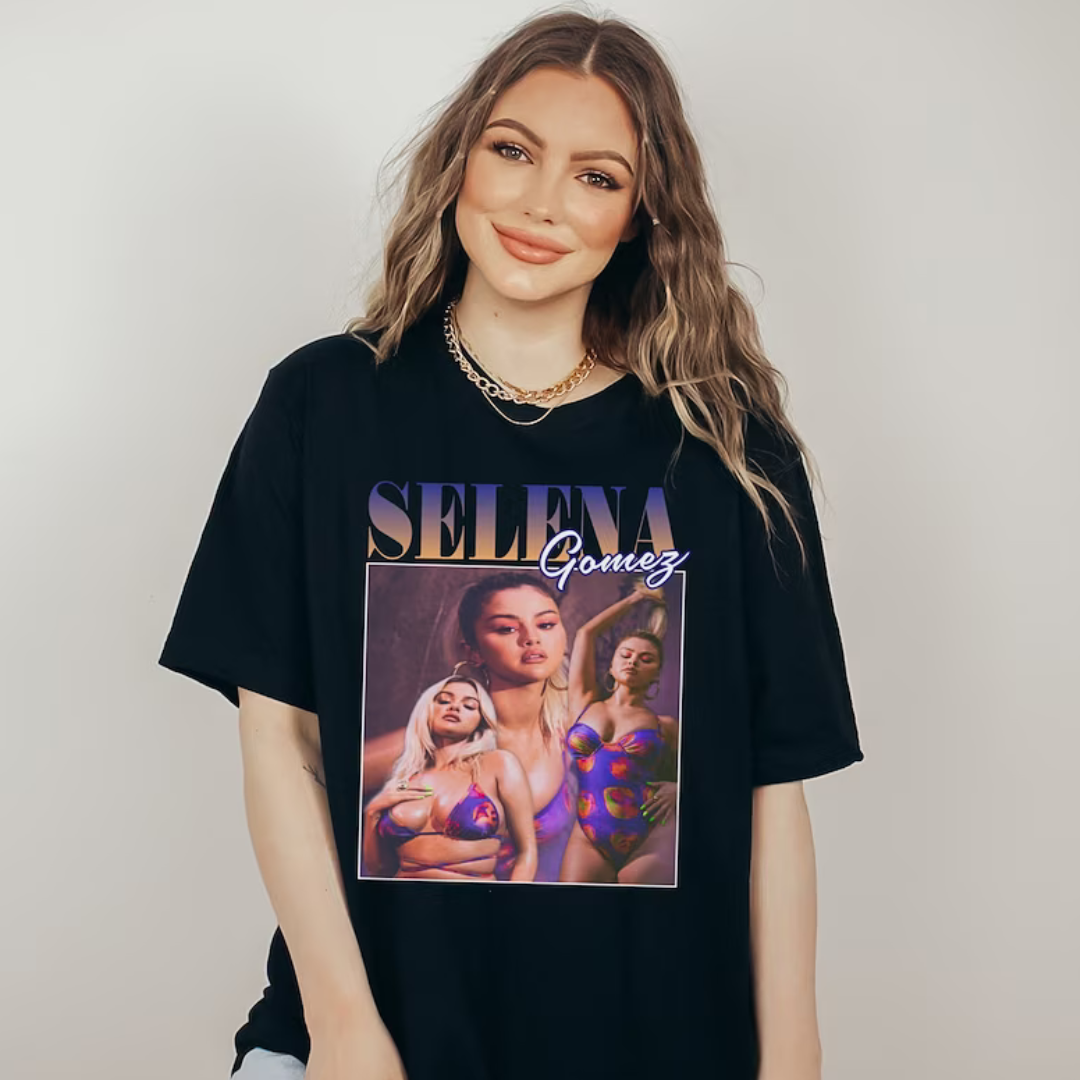 Camiseta Básica Selena Gomez Aesthetic