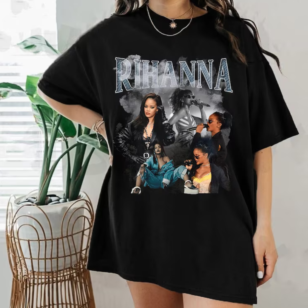 Camiseta Básica Rihanna Aesthetic