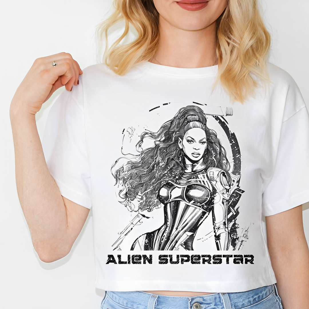 Camiseta Cropped Beyonce Alien Superstar Graphic