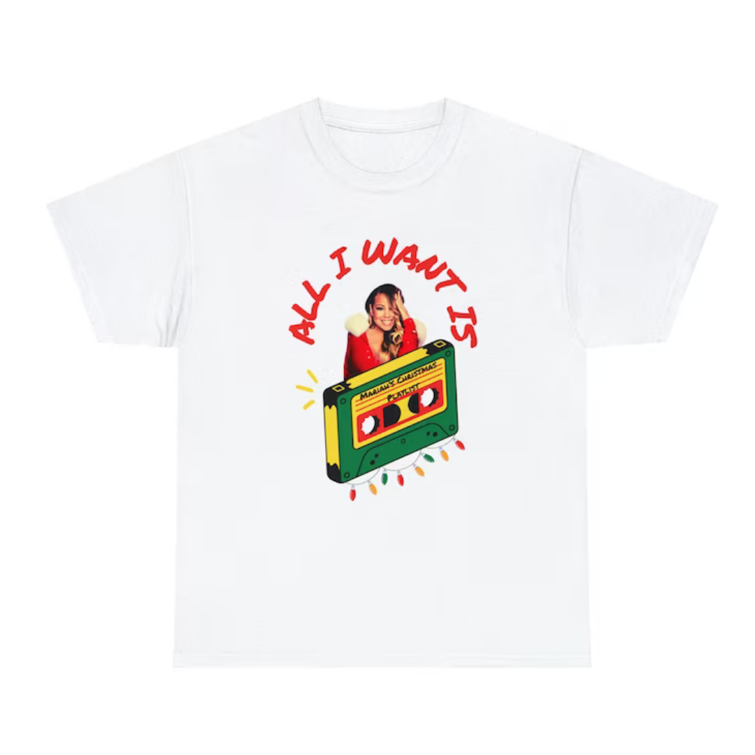 Camiseta Básica Christmas All I Want Is Mariah Carey