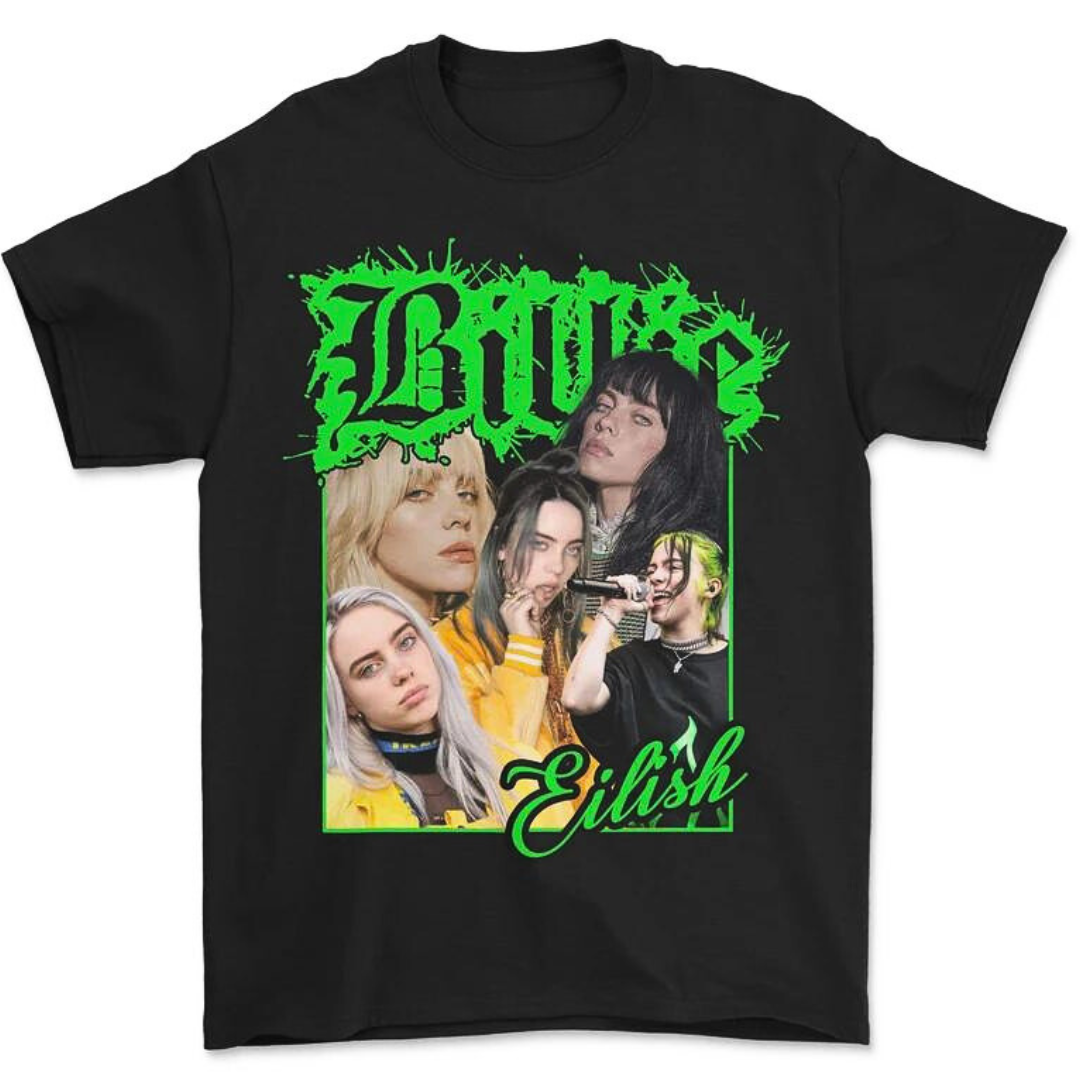 Camiseta Básica Billie Eilish Retro