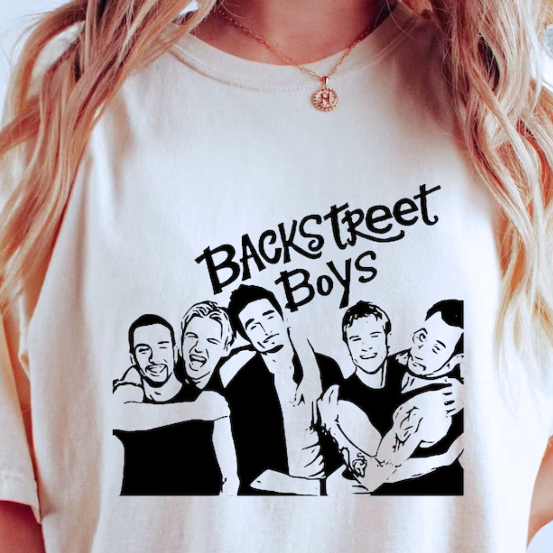 Camiseta Básica Backstreet Boys 90's- Branco