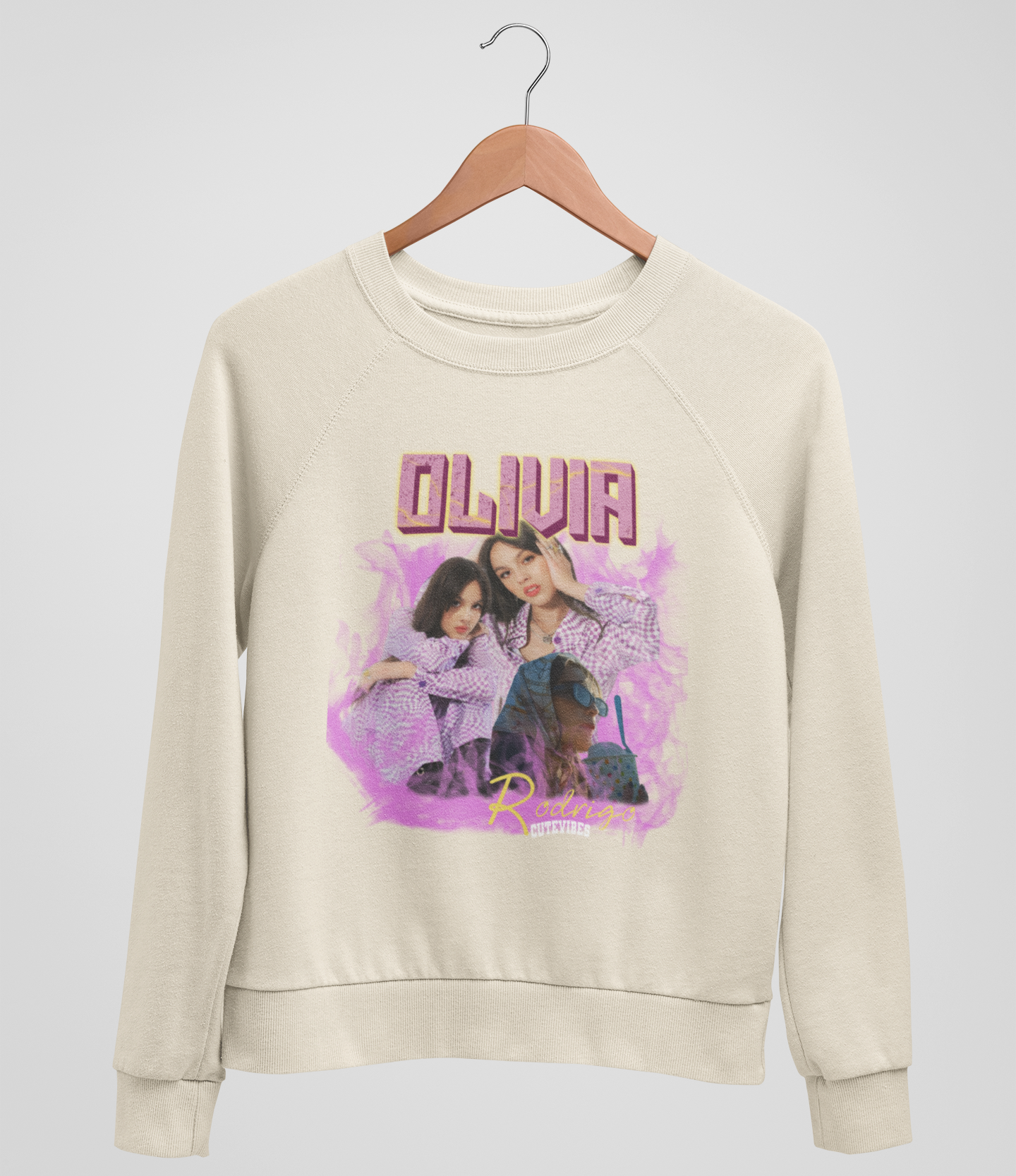 Moletom Gola Redonda Olivia Rodrigo Aesthetic- pérola