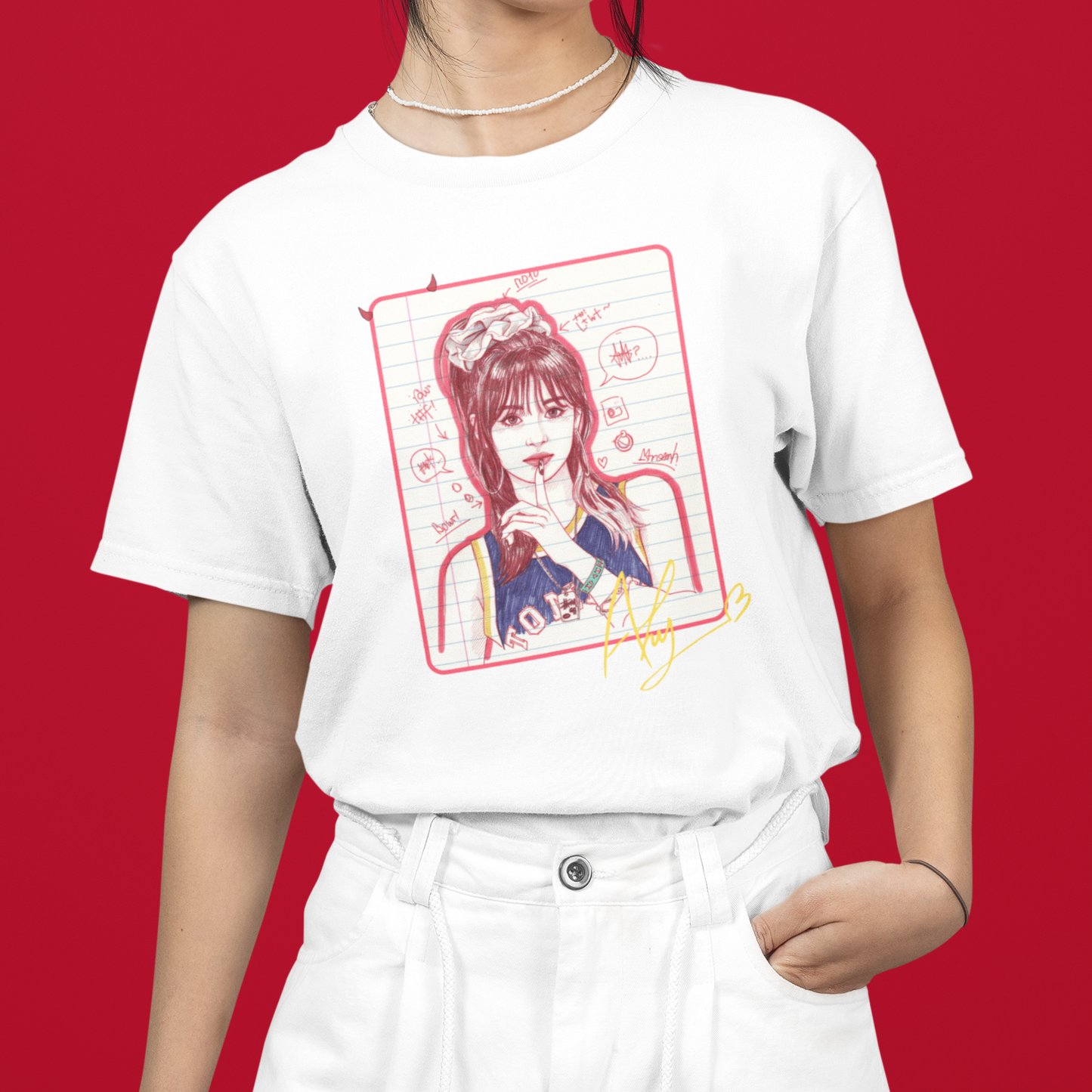 Camiseta Básica Babymonster Ahyeon Illustration