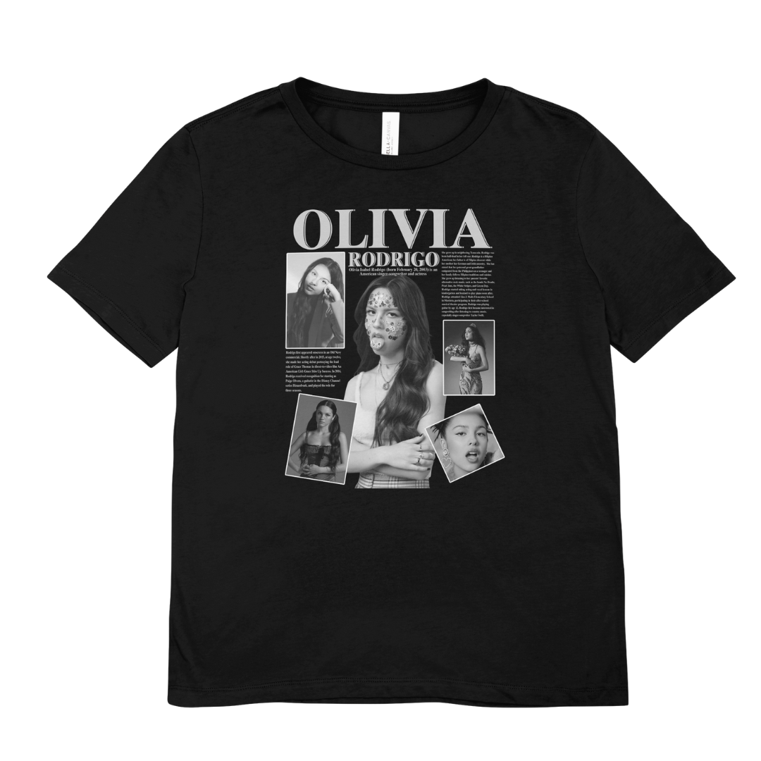 Camiseta Básica Olivia Rodrigo Black and White