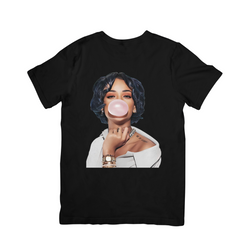 Camiseta Básica Rihanna Face Bubble