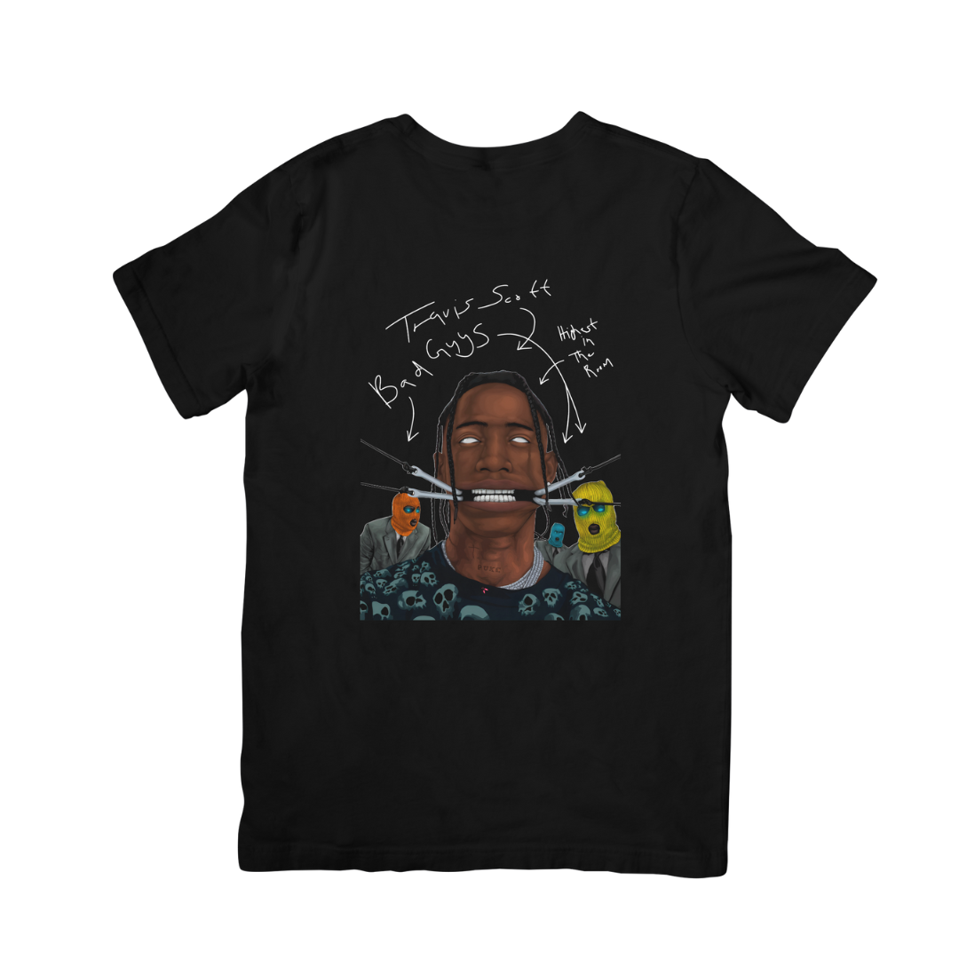 Camiseta Básica Travis Scott Bad Guys – Saoko