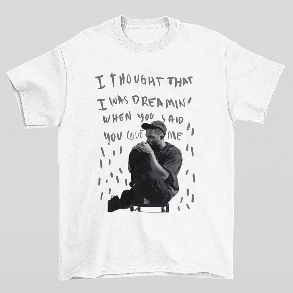 camiseta básica branco frank ocean i thought that