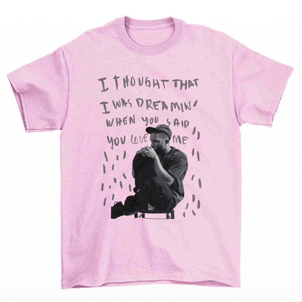 camiseta básica rosa bebê frank ocean i thought that