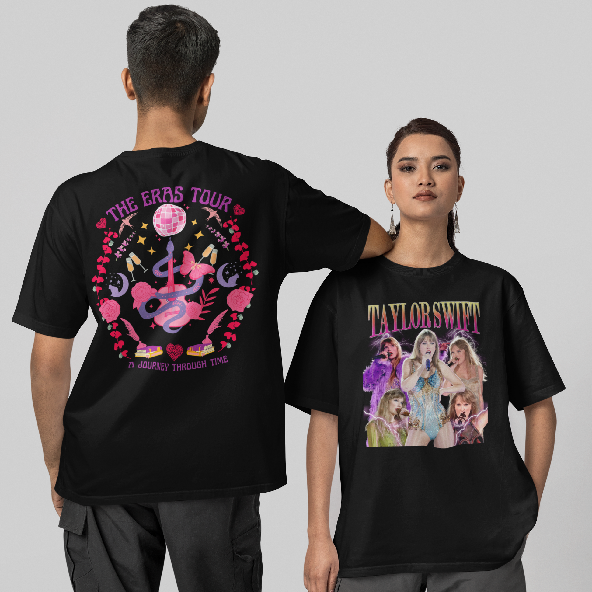 Camiseta Básica Taylor Swift A Journey Through Time- preto