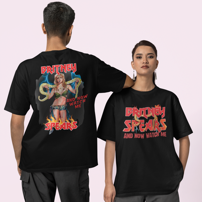 Camiseta Básica Britney Spears Watch me Now- preto