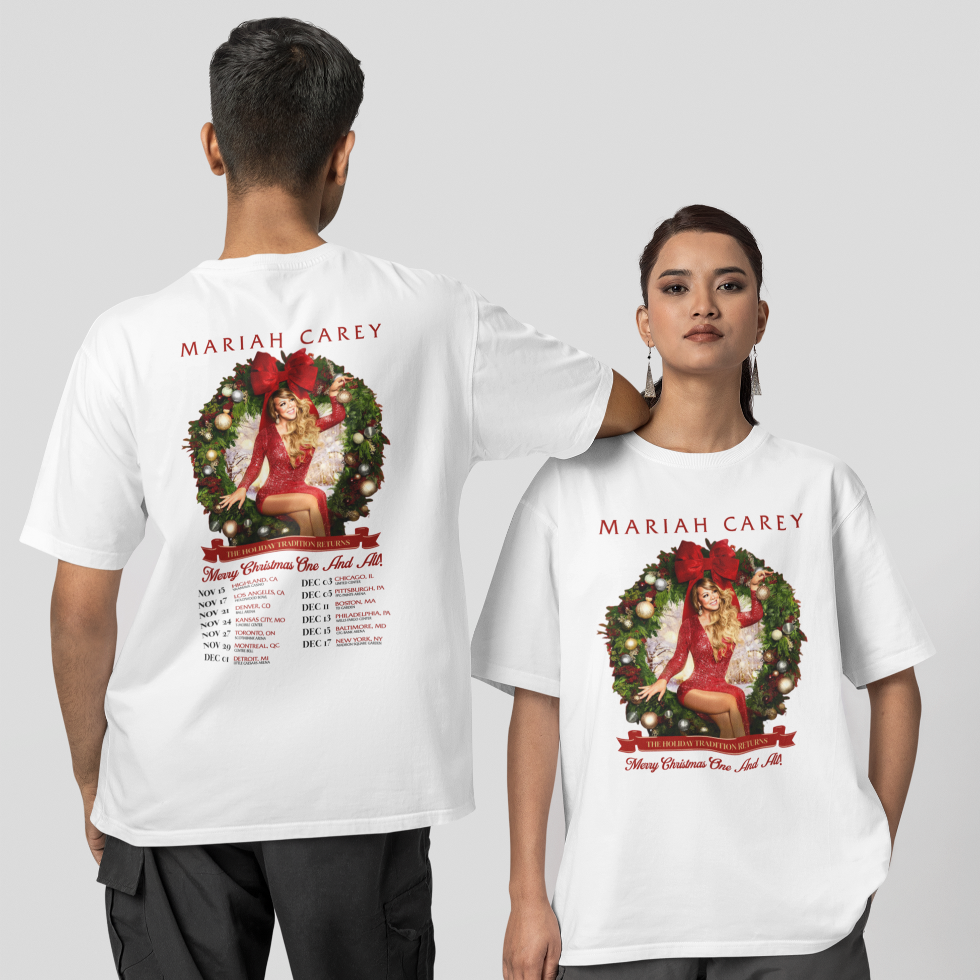 Camiseta Básica Christmas Mariah Carey Xmas- branco