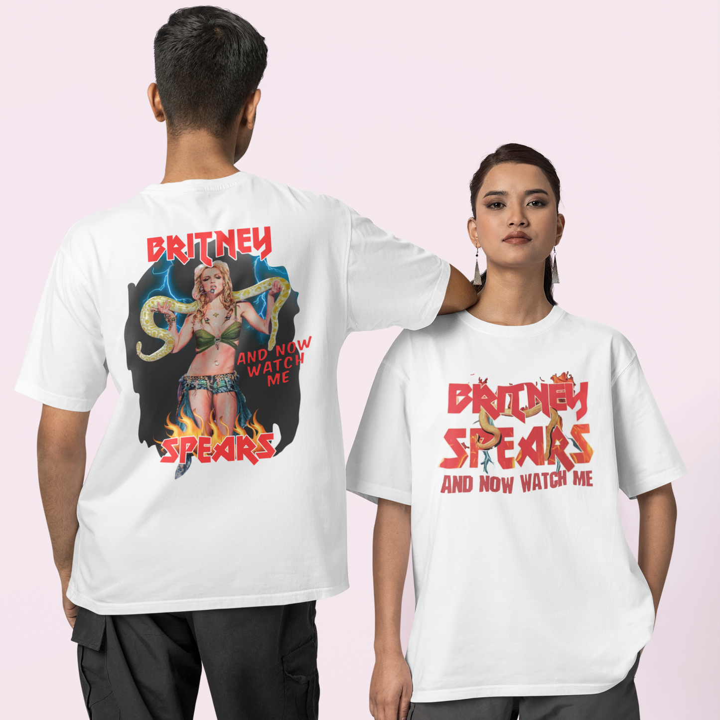 Camiseta Básica Britney Spears Watch me Now- branco