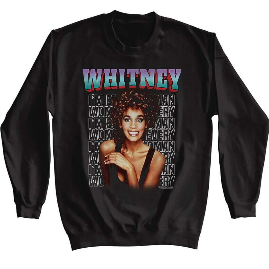 Moletom Gola Redonda Whitney Houston Graphic