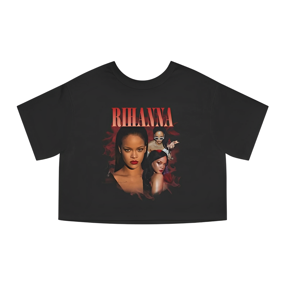 Camiseta Cropped Rihanna Graphic