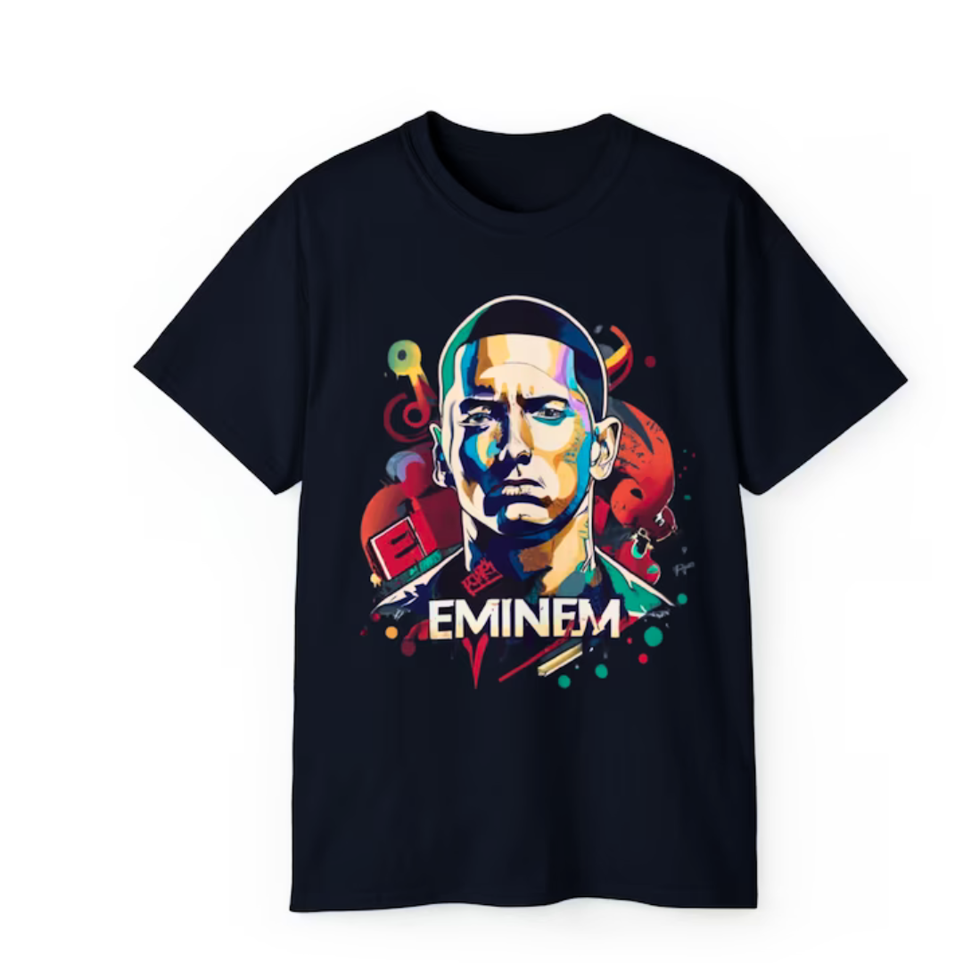 Camiseta Básica Eminem Graphic-PRETO