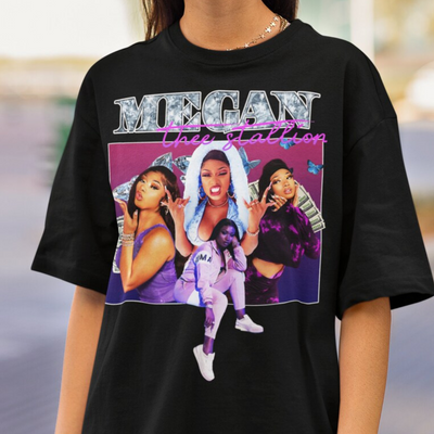 Camiseta Básica Megan Thee Stallion Graphic Retro