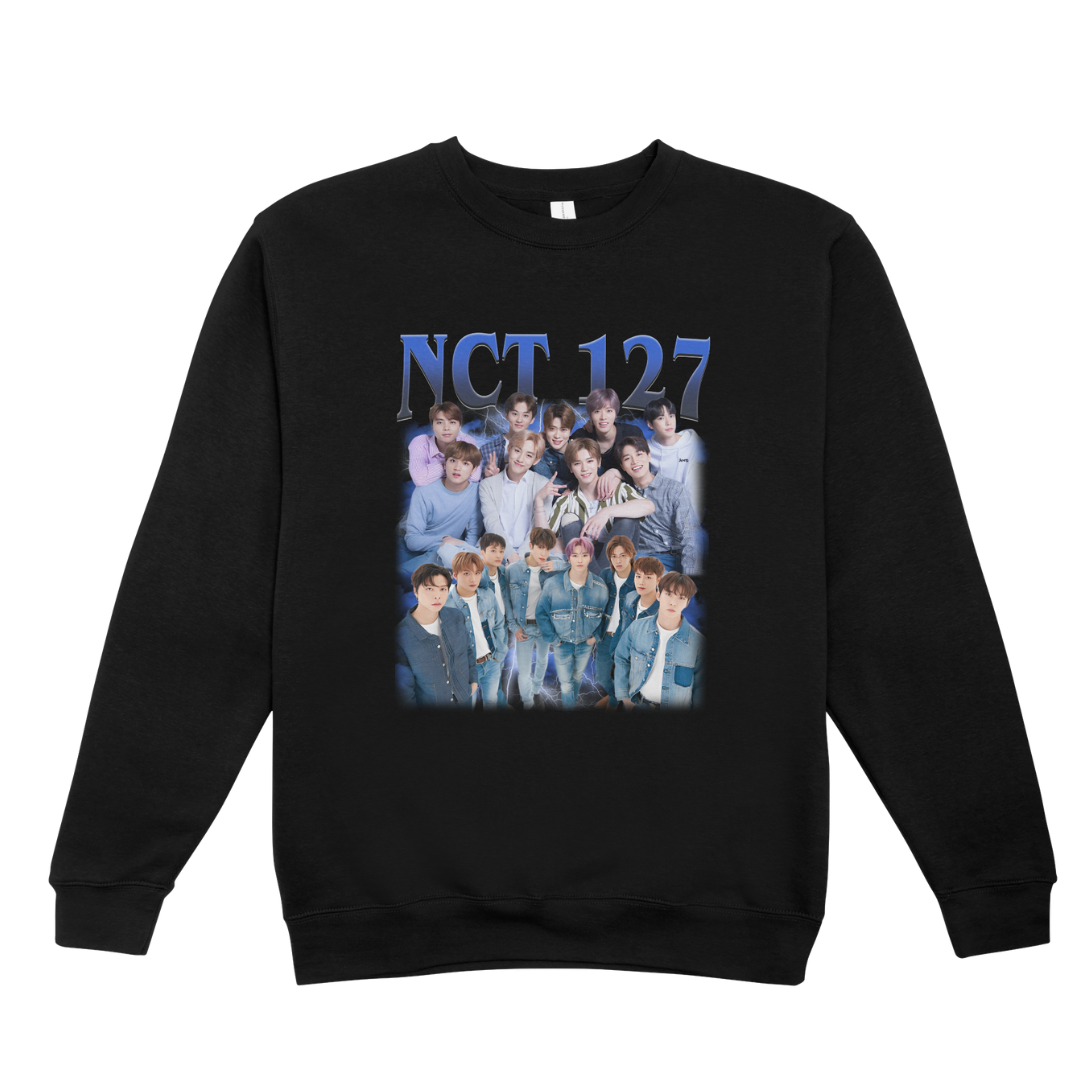 Moletom Gola Redonda NCT 127 Group Graphic - preto