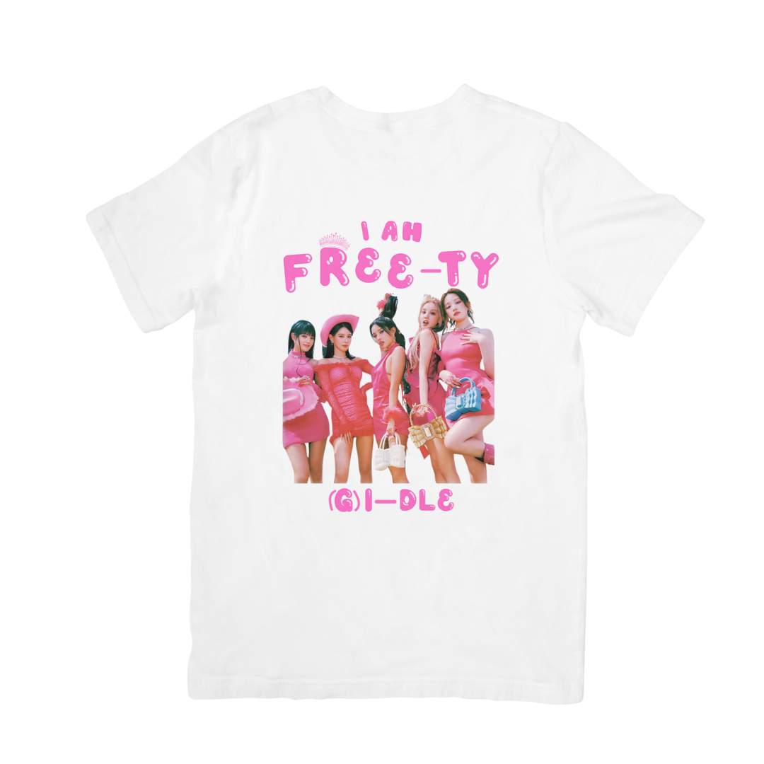 Camiseta Básica (G)i-dle Free-Ty - branco