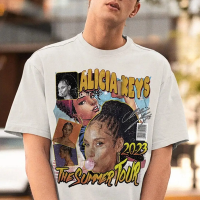 Camiseta Básica Alicia Keys Illustrated