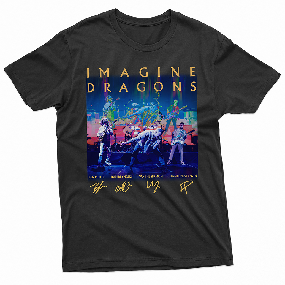 Camiseta Básica Imagine Dragons Members Signature