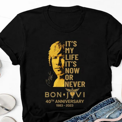 Camiseta Básica Bon Jovi It's Now Or Never