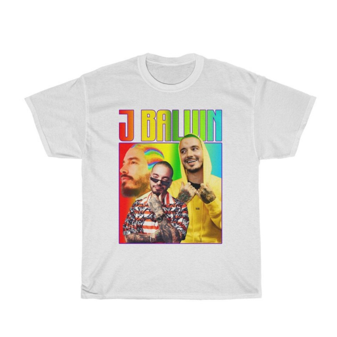 Camiseta Básica J Balvin Vintage-BRANCO