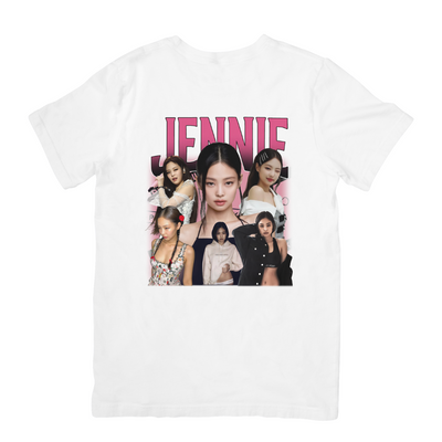 Camiseta Básica Blackpink Jennie Graphic-BRANCO