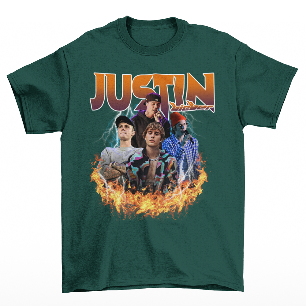 Camiseta Básica Justin Bieber Fire