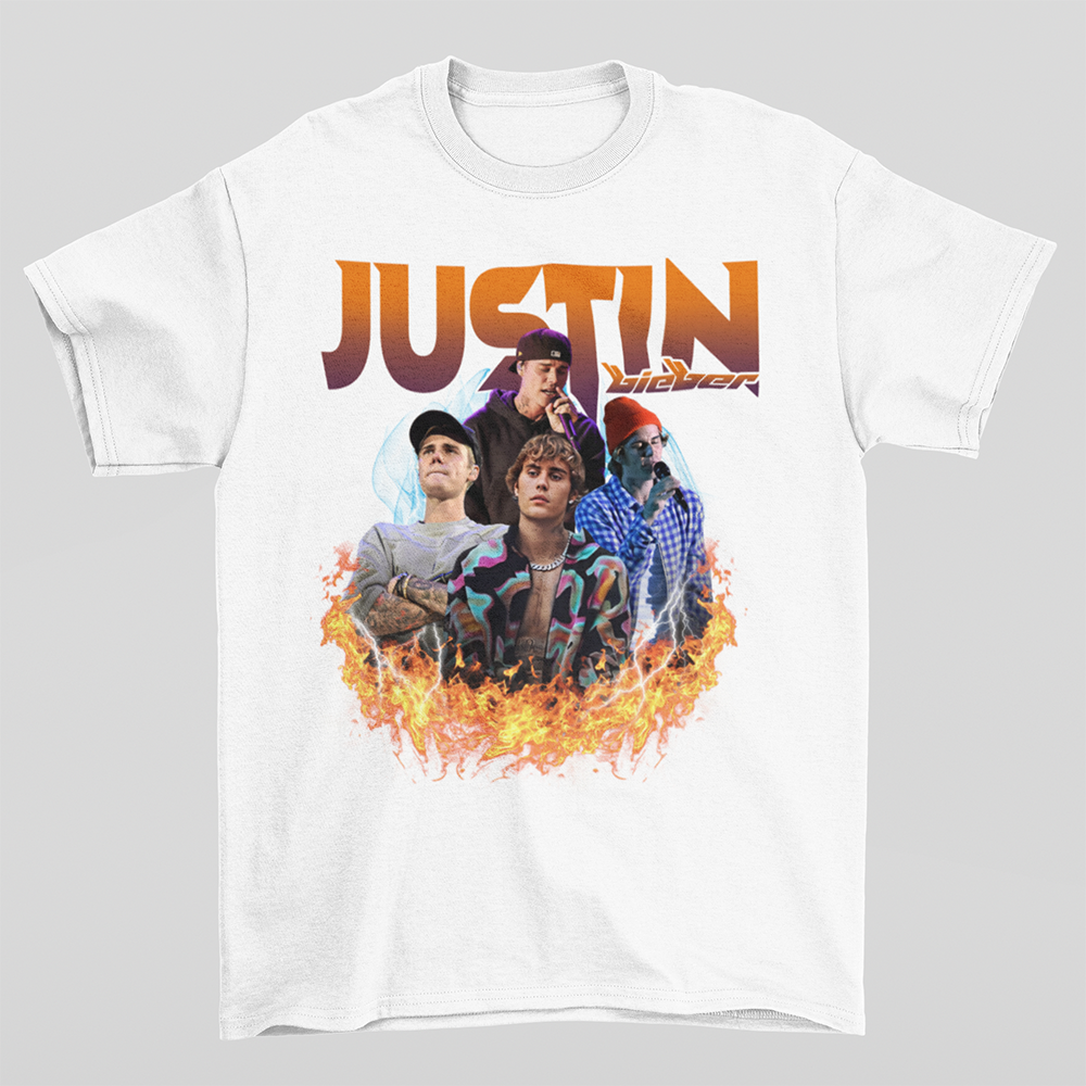 Camiseta Básica Justin Bieber Fire