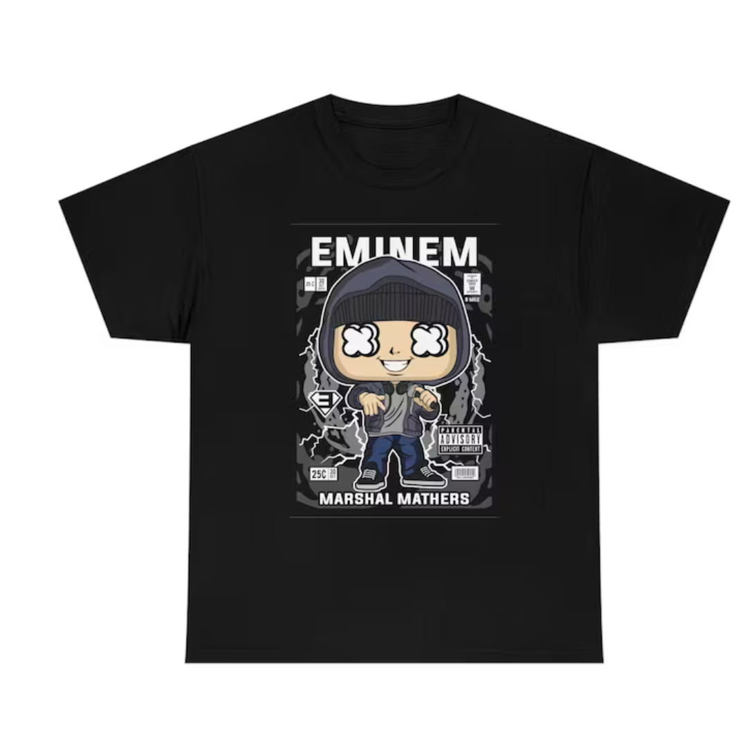 Camiseta Básica Eminem Marshal Mathers-PRETO