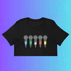 Camiseta Cropped One Direction Microphones