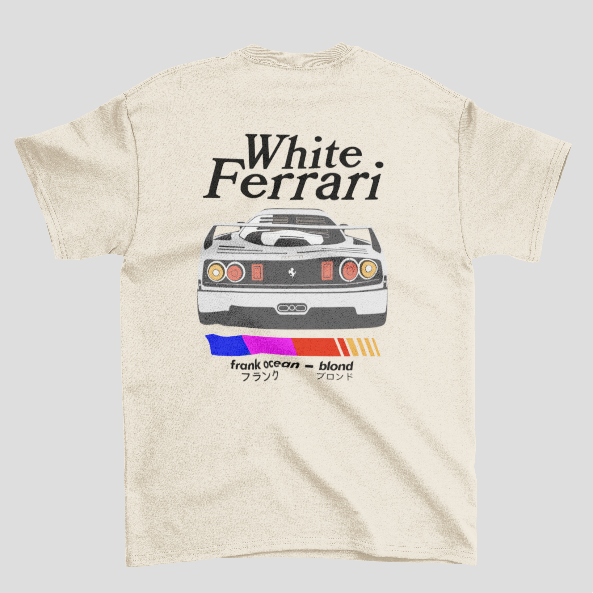 Camiseta Básica Frank Ocean White Ferrari- pérola