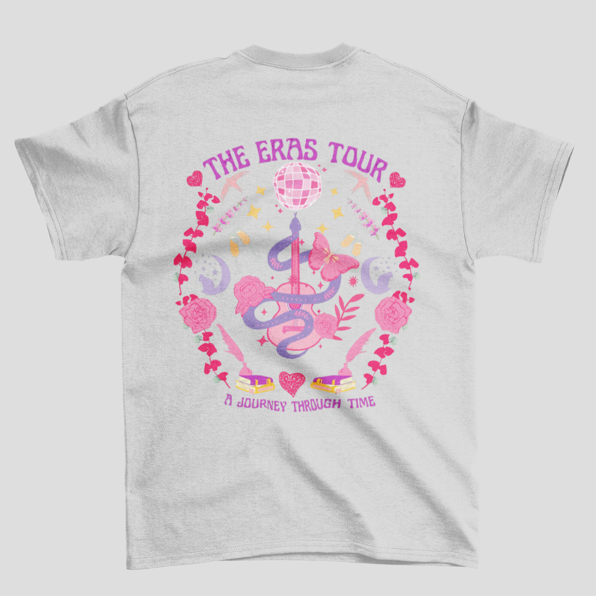 Camiseta Básica Taylor Swift A Journey Through Time- cinza