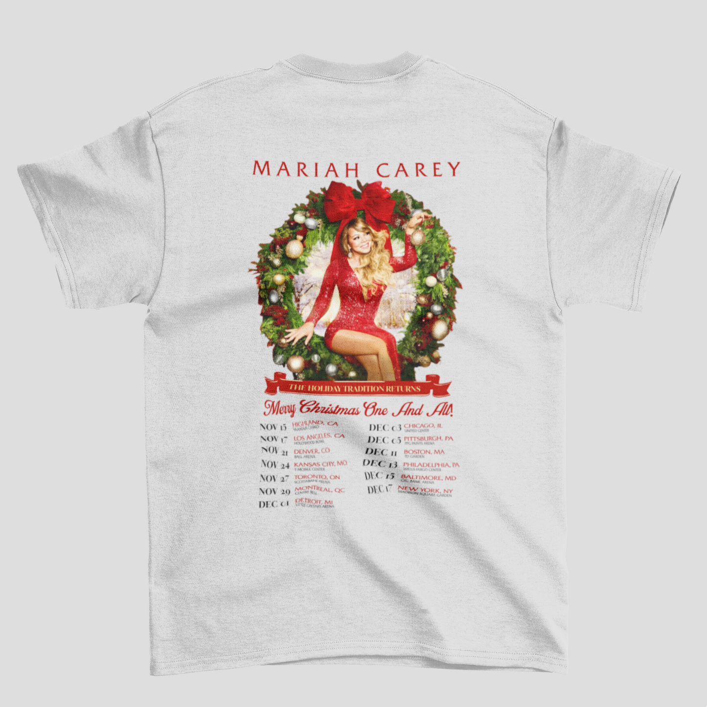 Camiseta Básica Christmas Mariah Carey Xmas- cinza