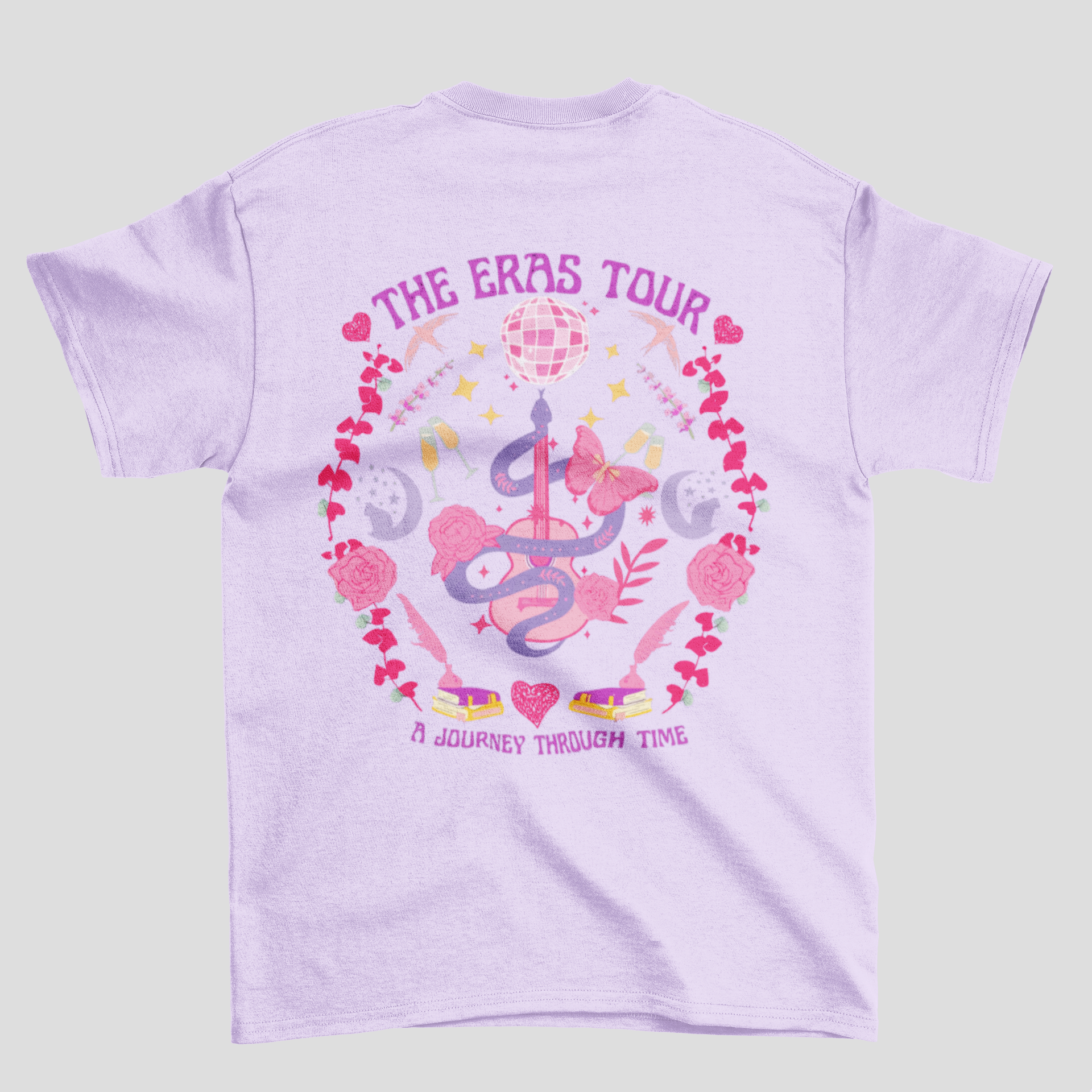 Camiseta Básica Taylor Swift A Journey Through Time- lilás