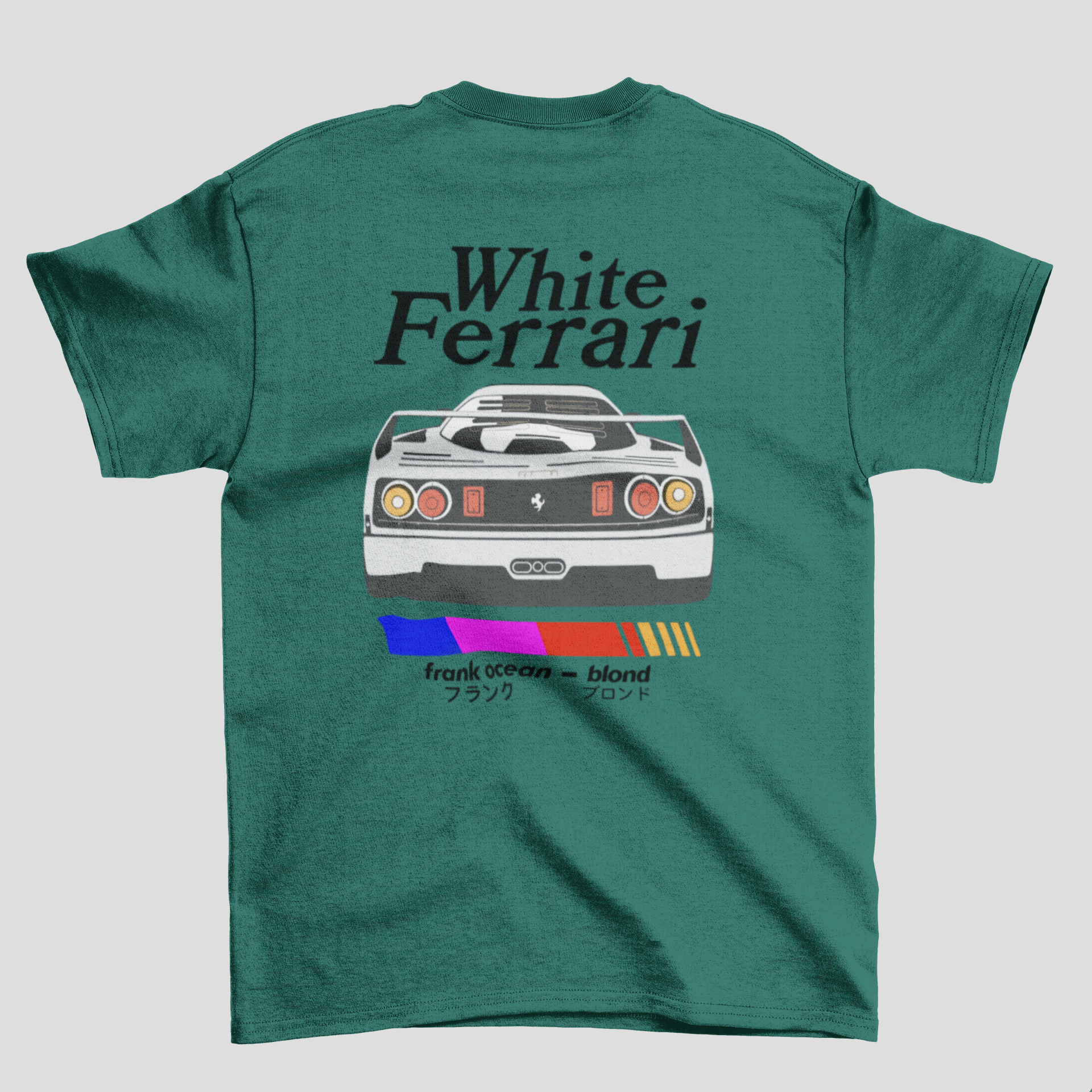 Camiseta Básica Frank Ocean White Ferrari- verde