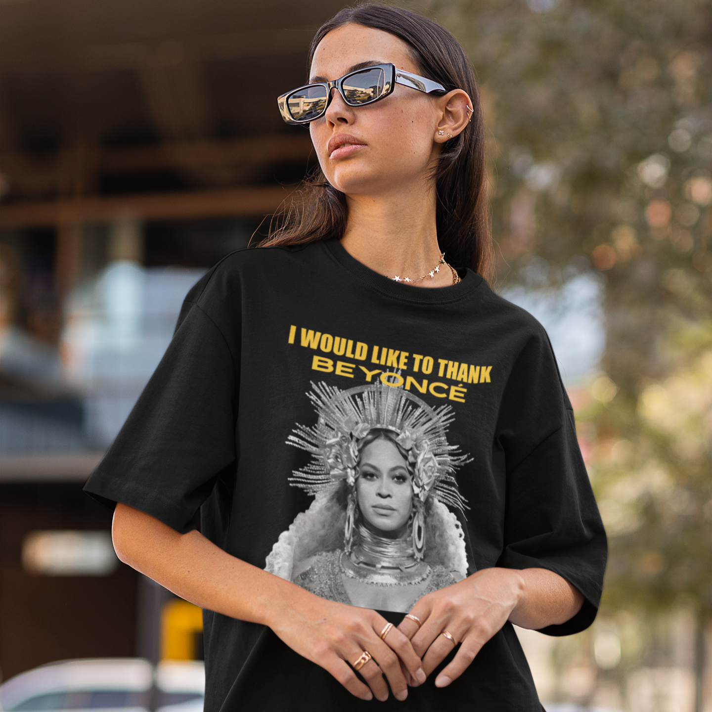 Camiseta Básica Beyoncé I Would Like To Thank - preto