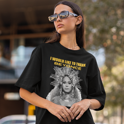 Camiseta Básica Beyoncé I Would Like To Thank - preto