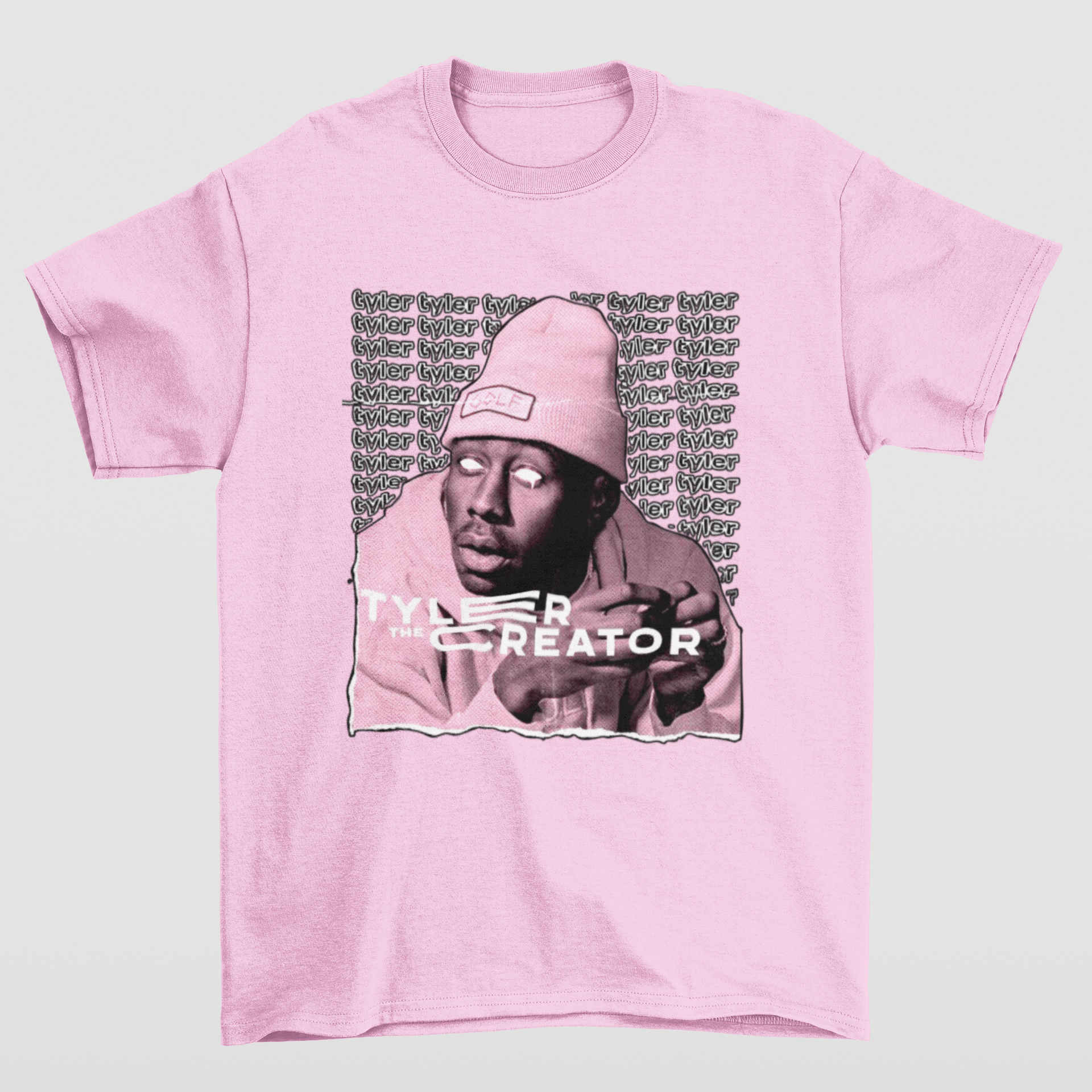 Camiseta Básica Tyler The Creator Graphic Design - rosa bebe