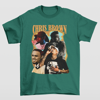 Camiseta Básica Chris Brown Graphic- VERDE