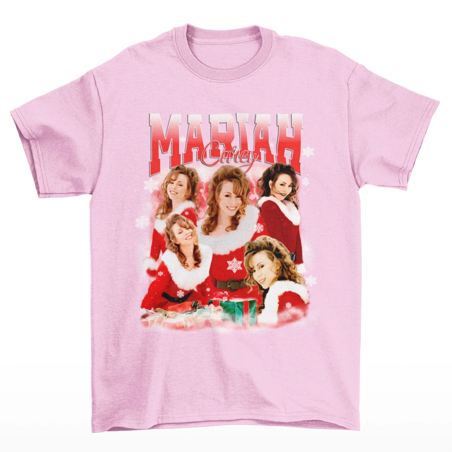 Camiseta Básica Christmas Mariah Carey- rosa bebe