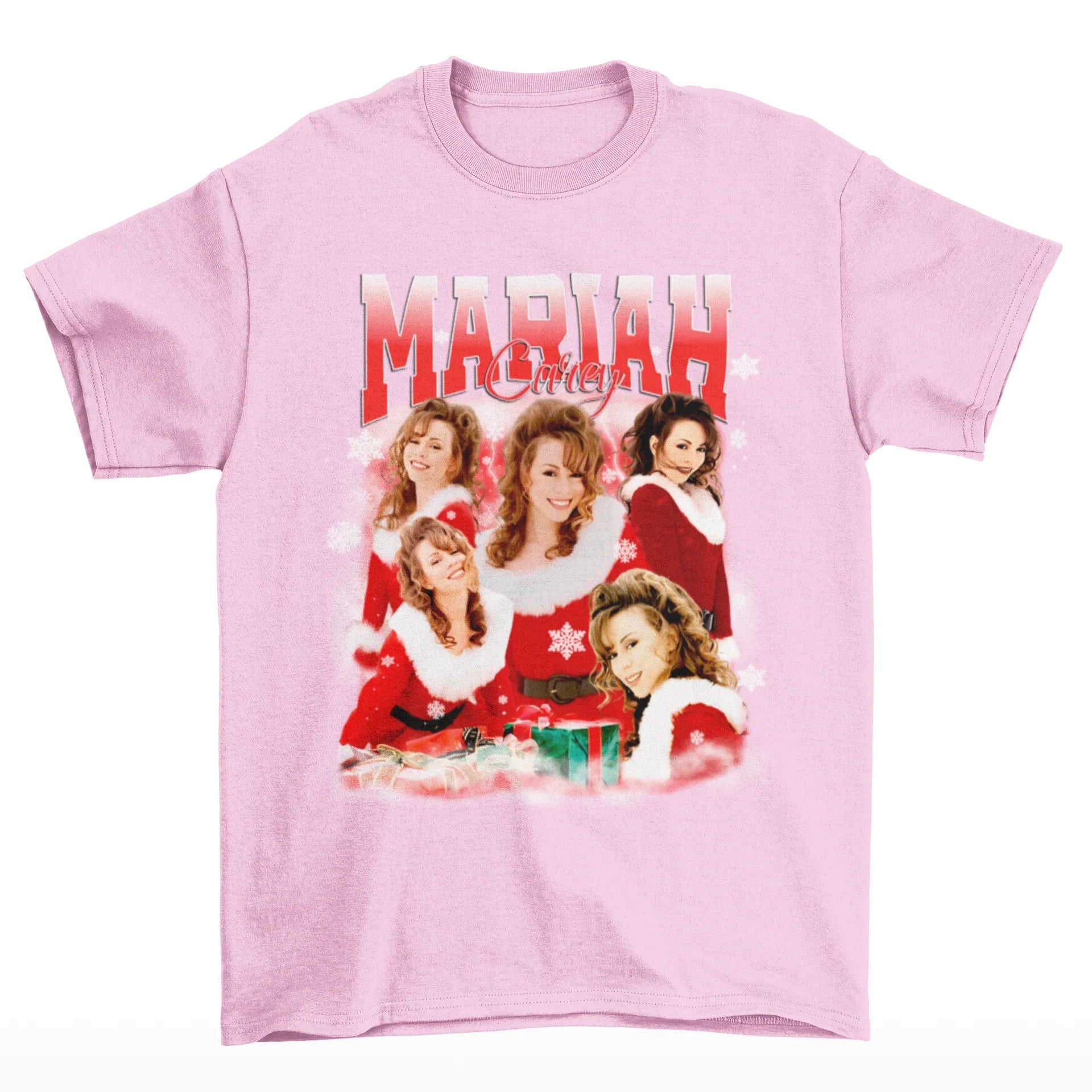 Camiseta Básica Christmas Mariah Carey- rosa bebe