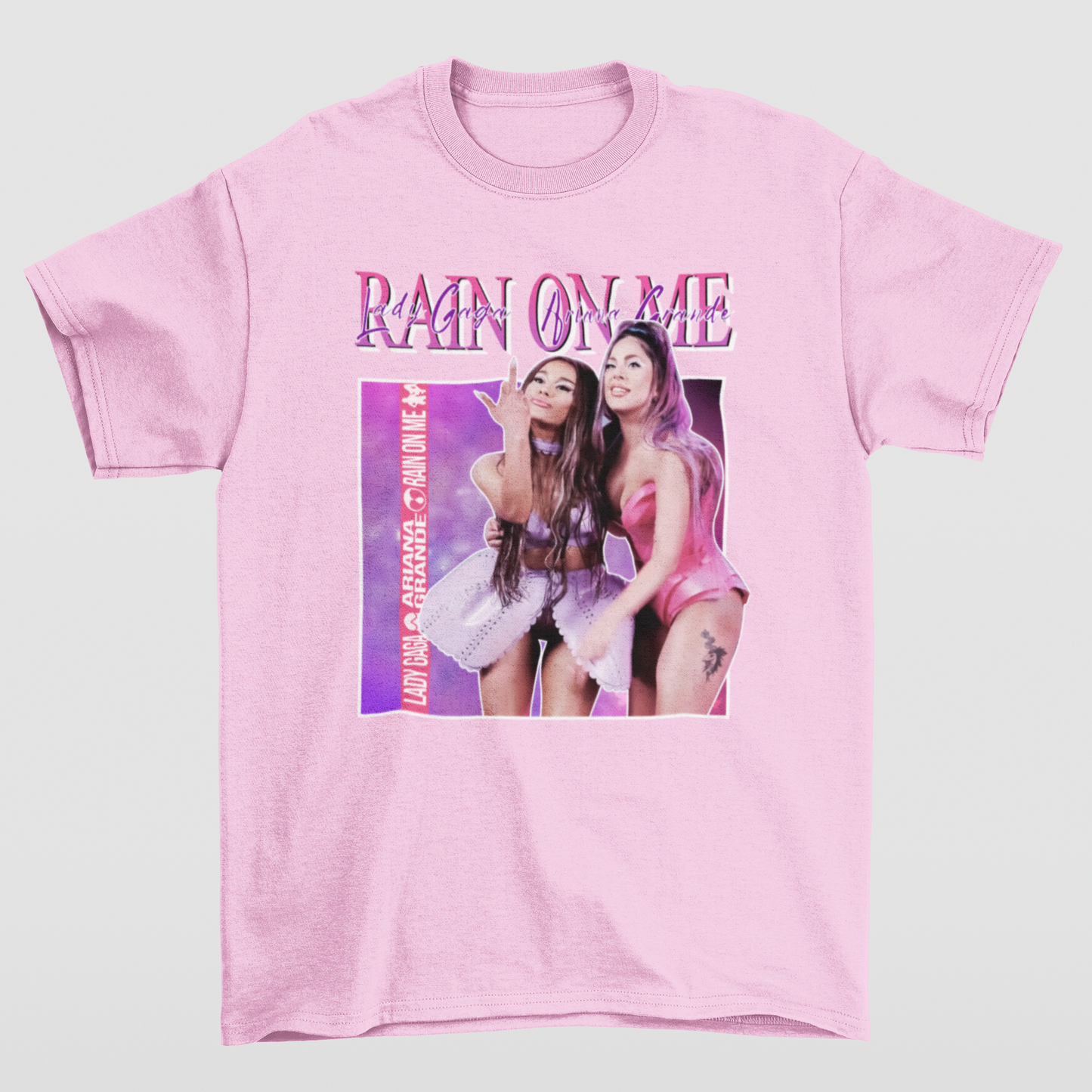 Camiseta Básica Lady Gaga Rain on Me
