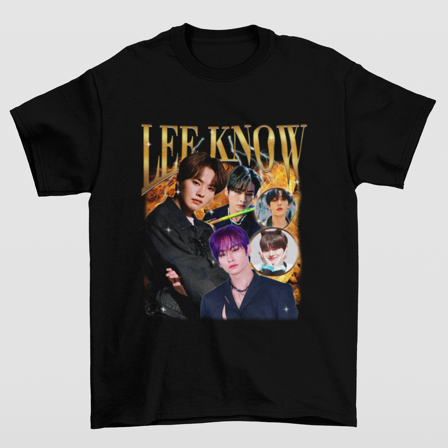Camiseta Básica Stray Kids Lee Know Retro