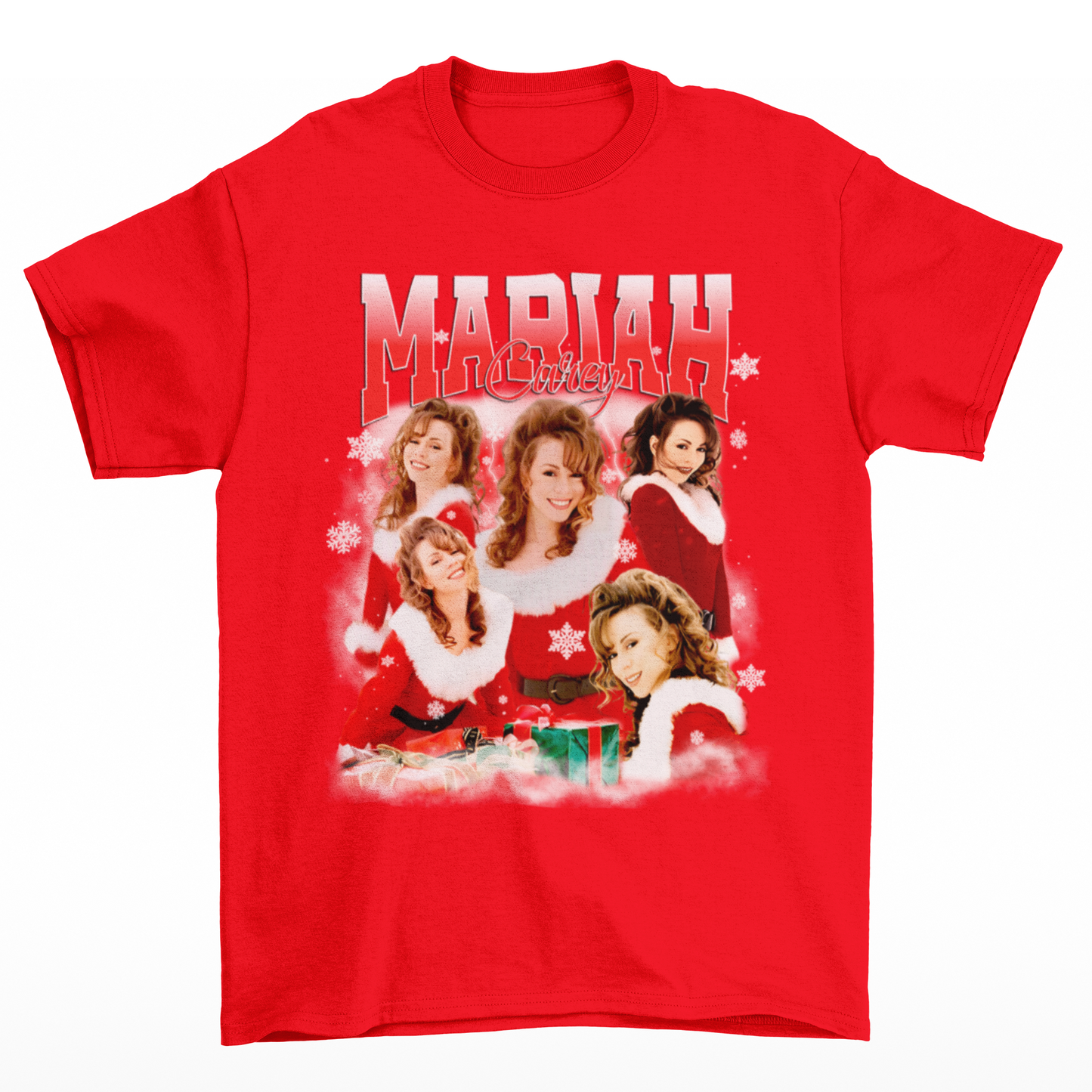 Camiseta Básica Christmas Mariah Carey- vermelho