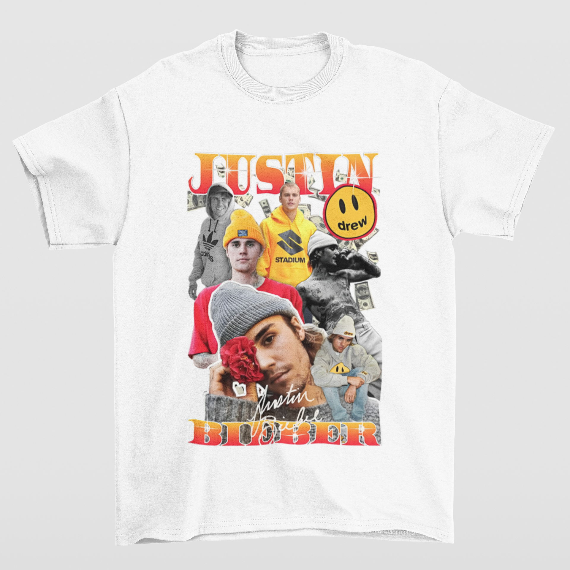 Camiseta Básica Justin Bieber Drew- branco
