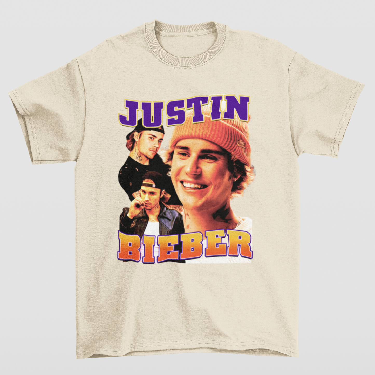 Camiseta Básica Justin Bieber 90's- pérola