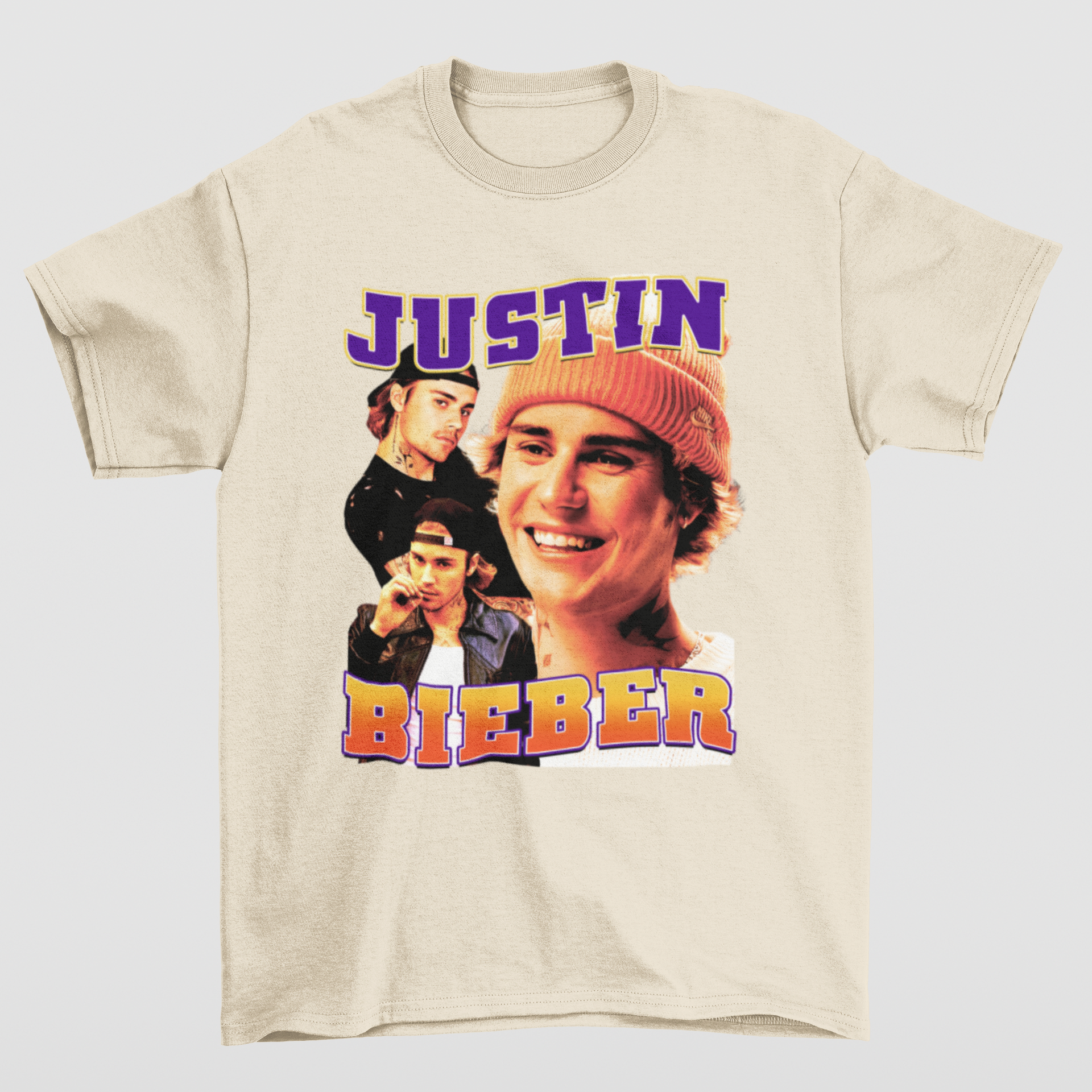 Camiseta Básica Justin Bieber 90's- pérola