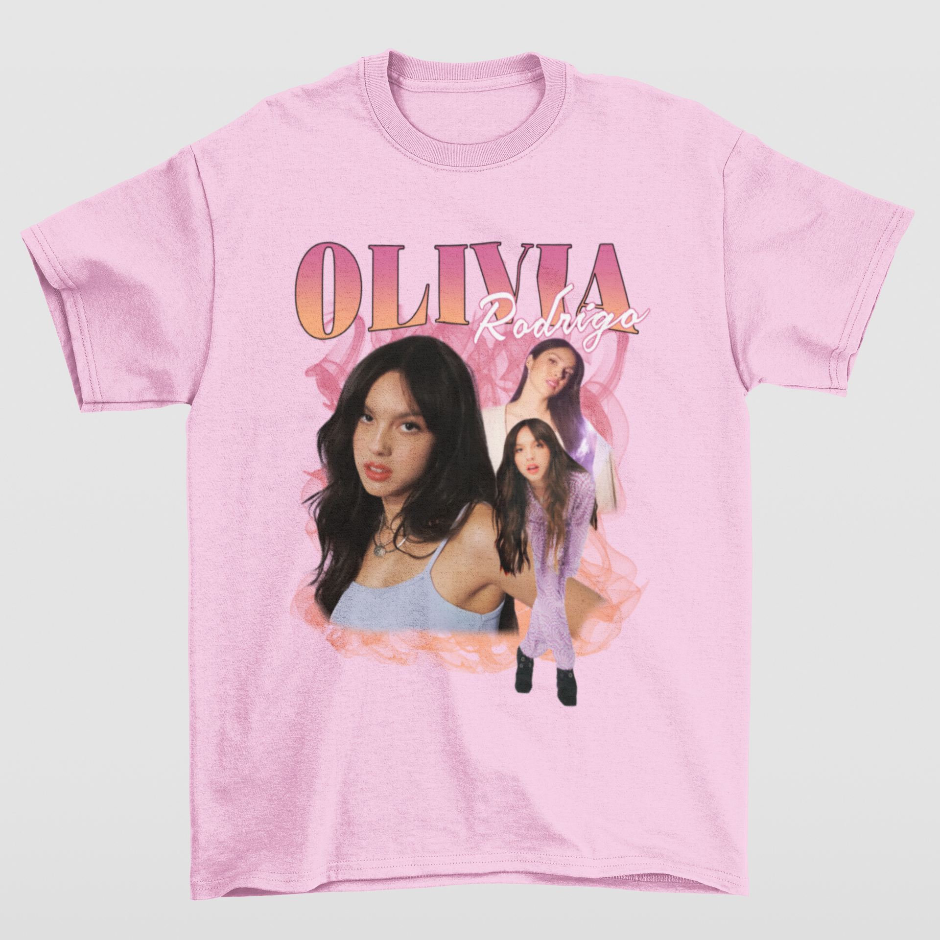 Camiseta Básica Olivia Rodrigo Casual- rosa bebe
